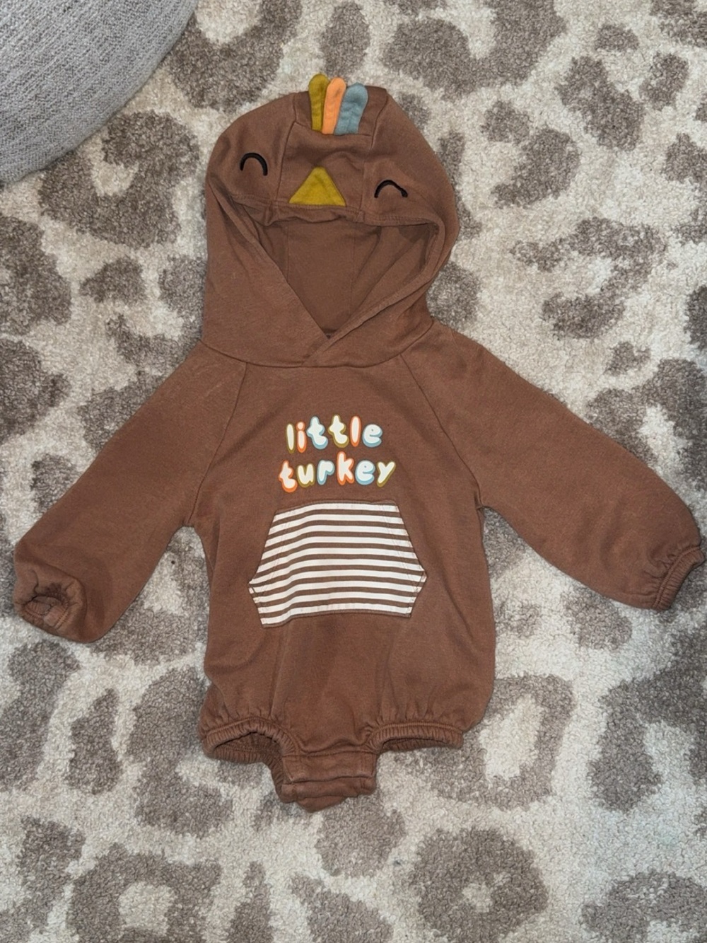Old Navy Brown "Little Turkey" Hooded 12-18 mos….